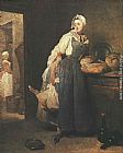 Jean Baptiste Simeon Chardin Canvas Paintings - Return from the Market
